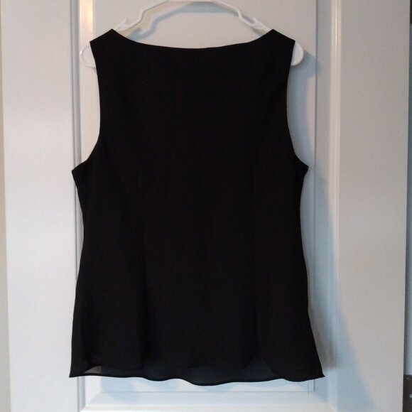 Fashion Bug Women's Black Sleeveless Layered Blouse Size 16 - Picture 3 of 6